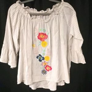 Women's off the shoulder floral blouse